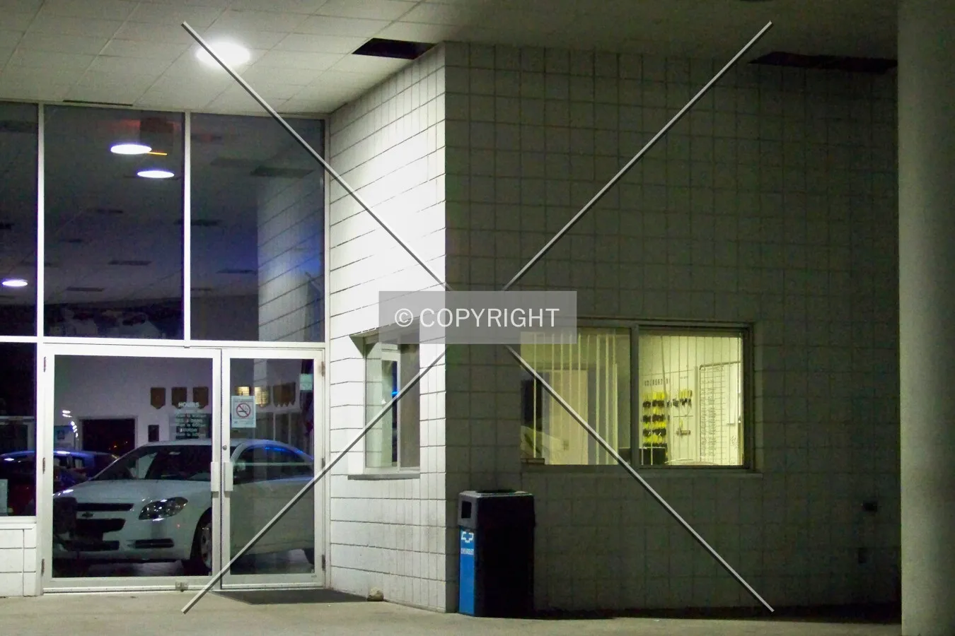 North entrance at night; December 2, 2008