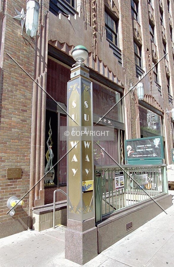 Subway entrance on the north side of the building