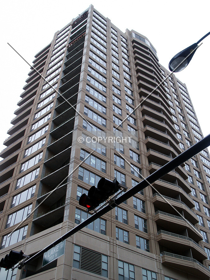 Looking up the southeast corner