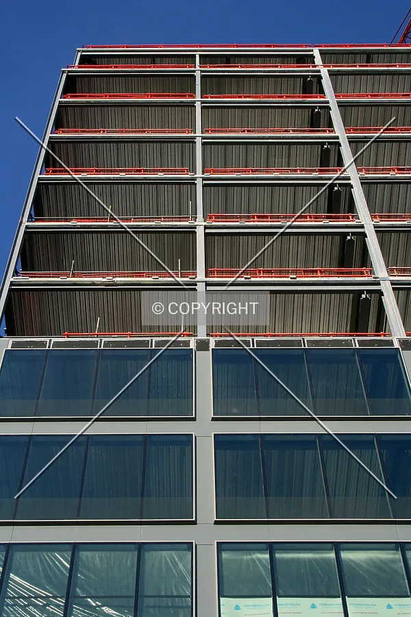 View of the facade progress