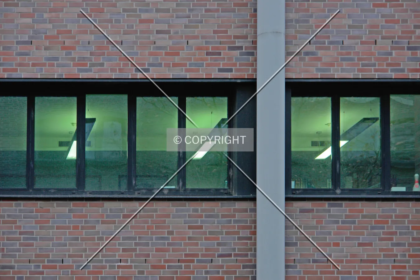 Fluorescent lights in an office building