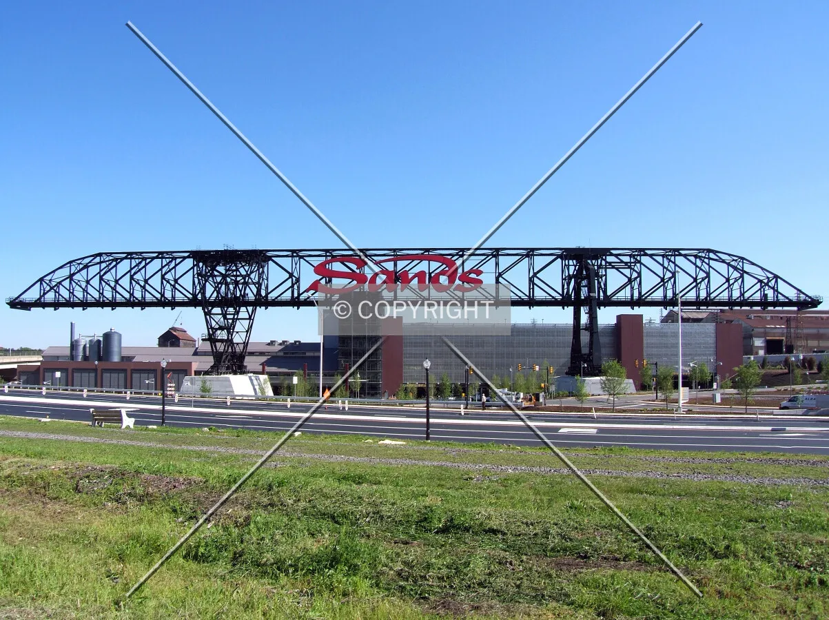 View from the south with the casino to the left and the parking deck to the right