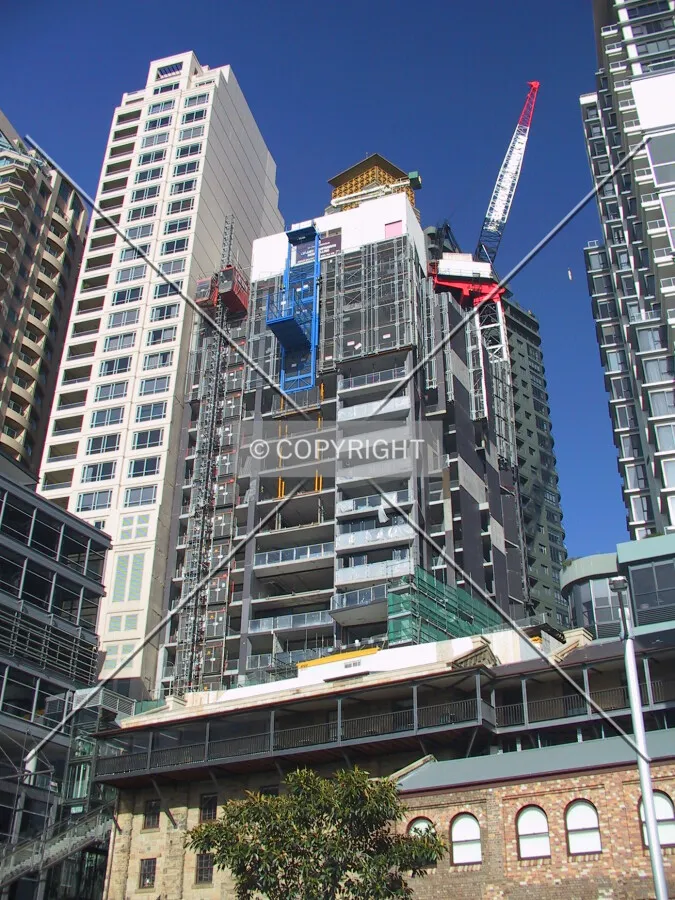 Looking up from Hickson Road