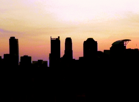 Buckhead skyline at sunset.