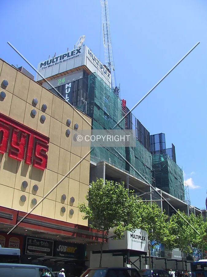 View to the northwest from George Street with the lift core at level 25