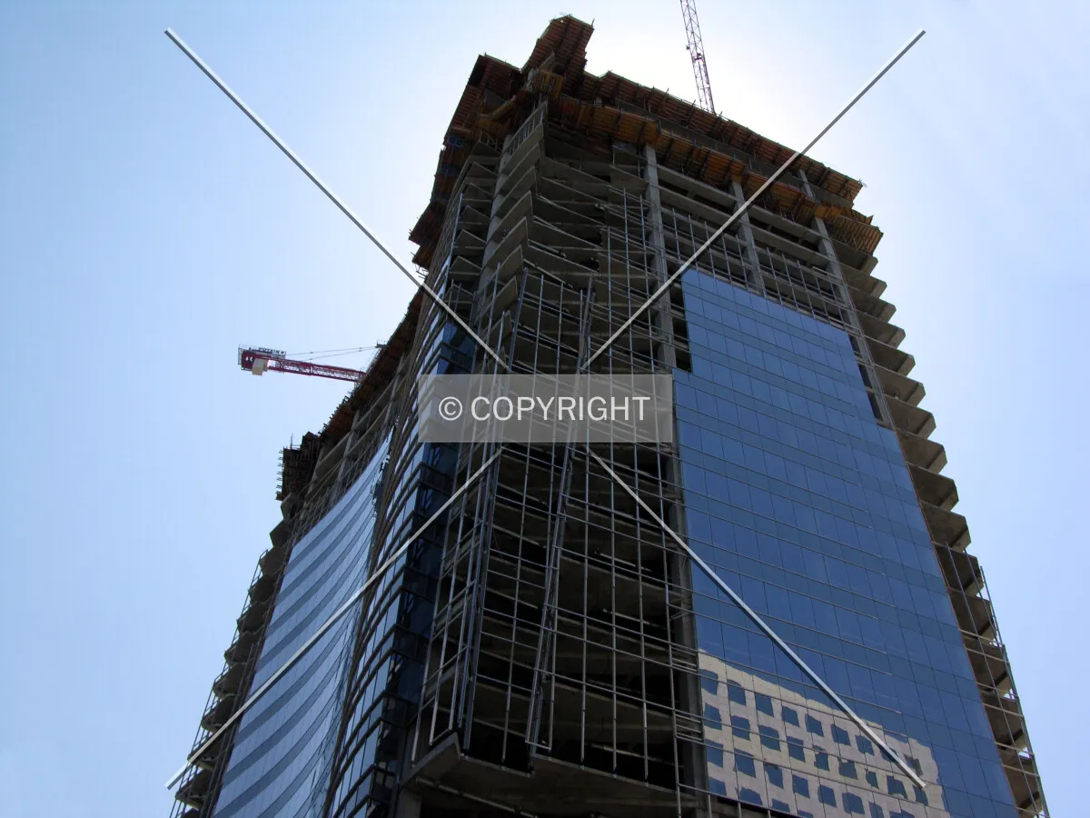 Looking up the northeast corner