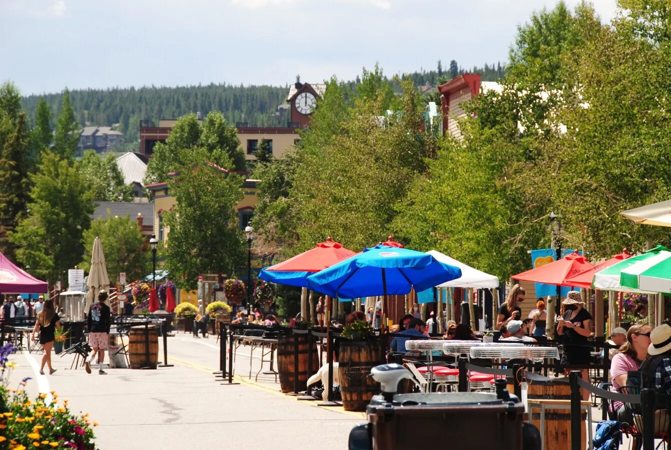 Looking south along a closed off Main Street