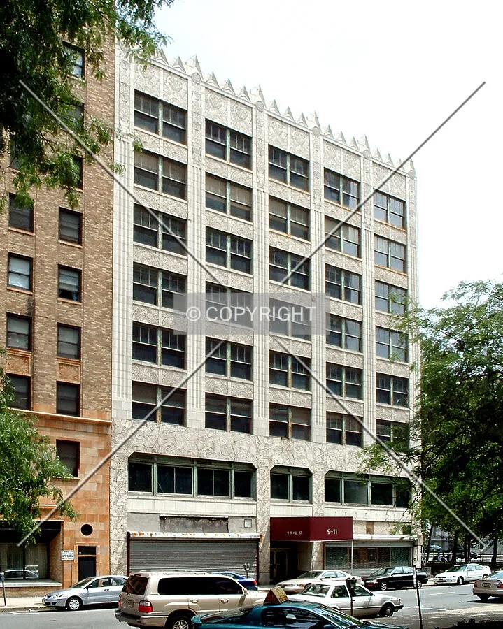 View from the southwest across Hill Street