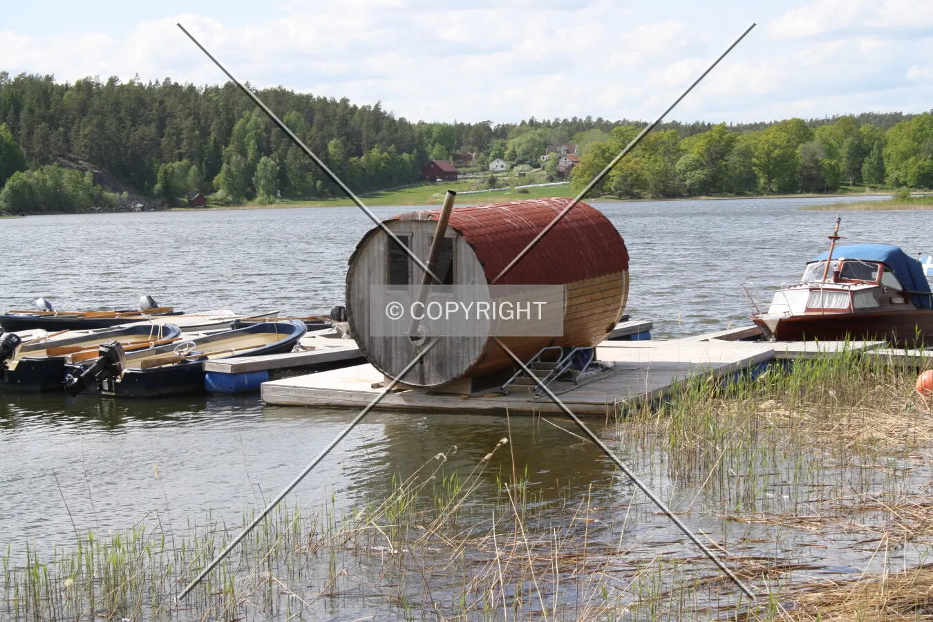 A movable sauna boat