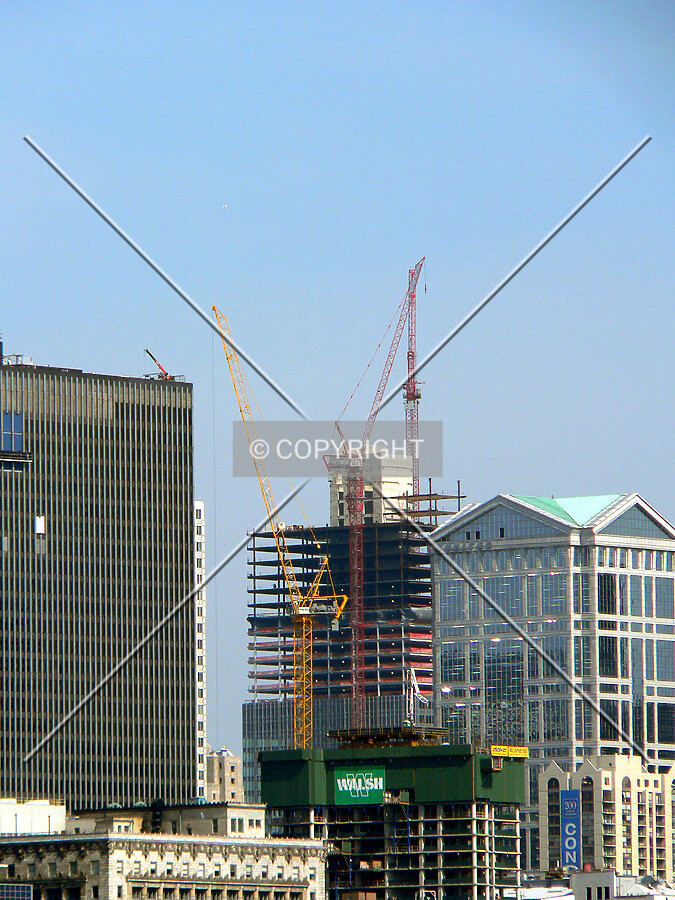 View to the northwest from near the Adler Planetarium with The Legacy at Millennium Park in the foreground