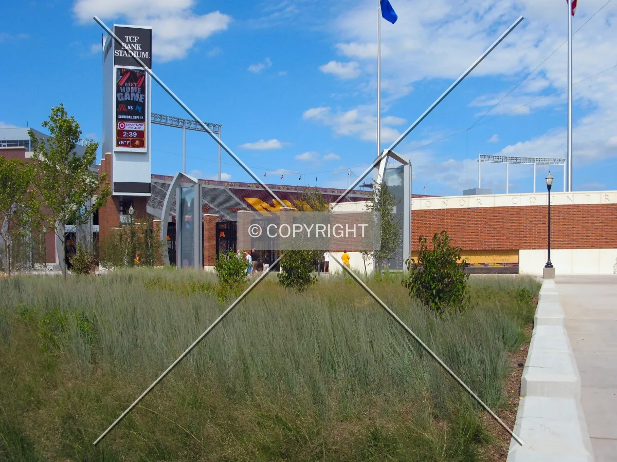 Native prairie grasses on Minnesota Tribal Nations Plaza