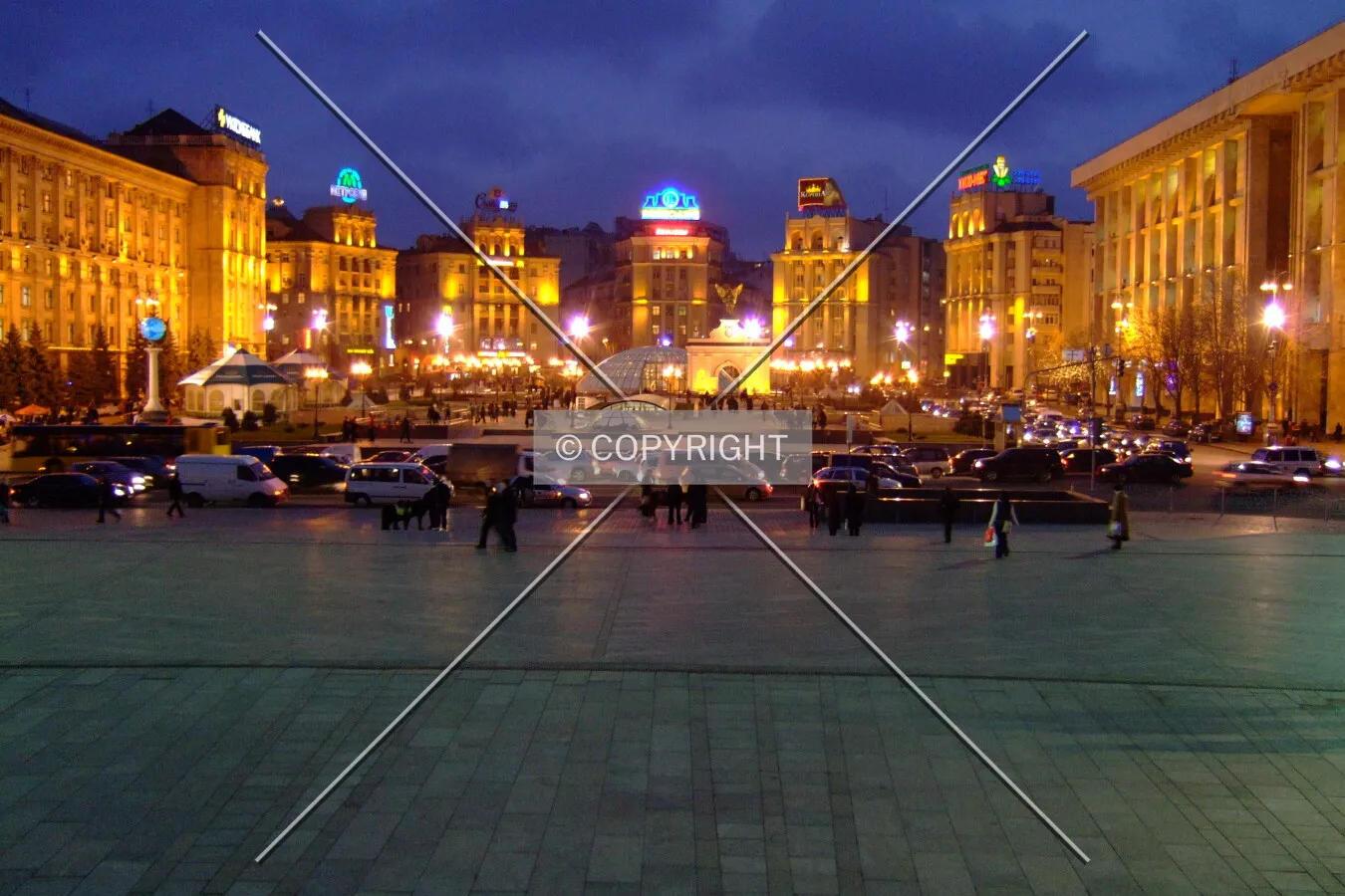 The Independence Square at night