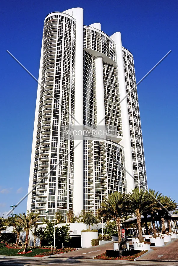 View from the southwest along Collins Avenue