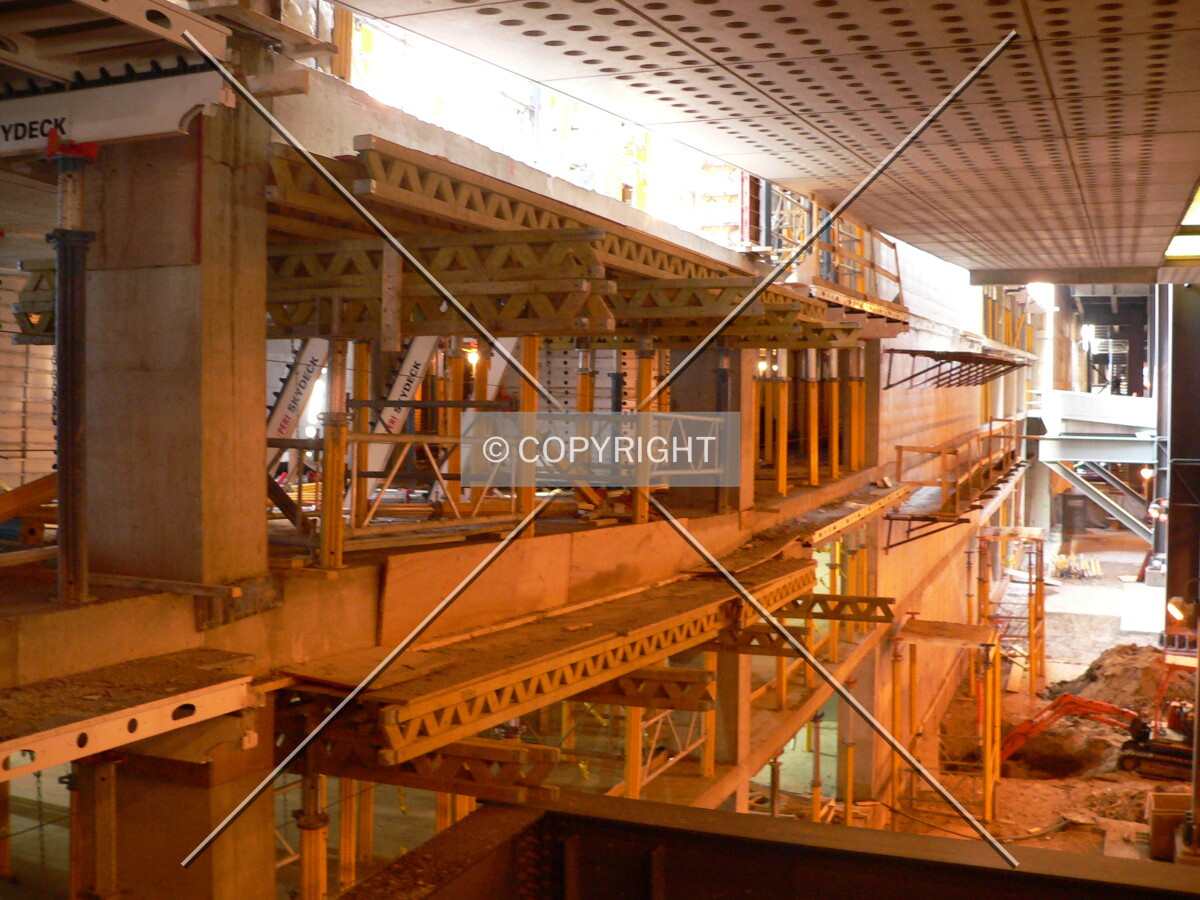 Viewing the construction site from middle level Randolph Street