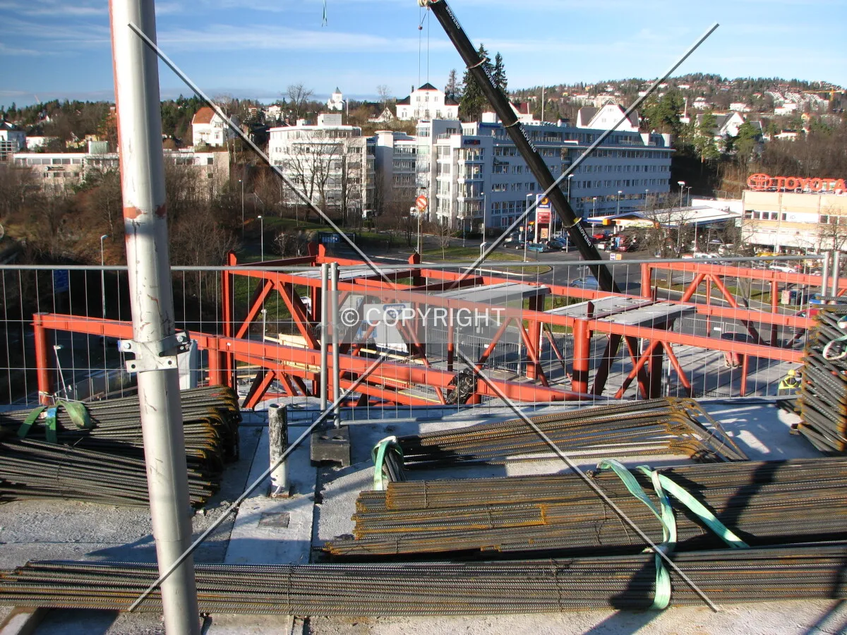 View from a adjacent parking roof