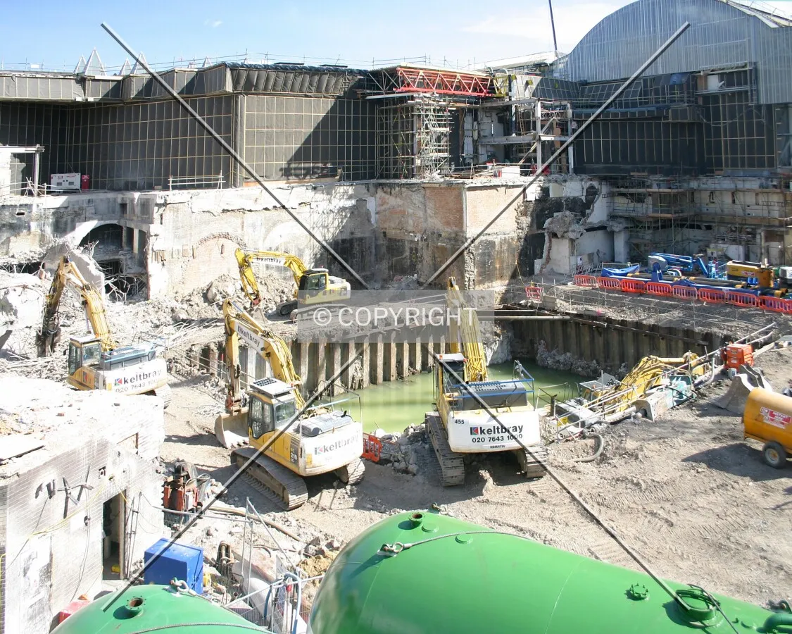 Elevated view northeast over the site