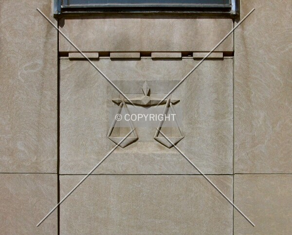 Relief to the left of the Kellogg Boulevard entrance