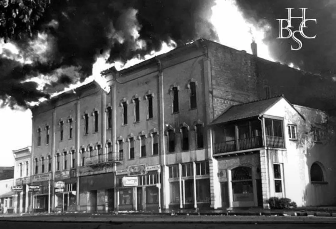 Vintage view during the destructive fire
