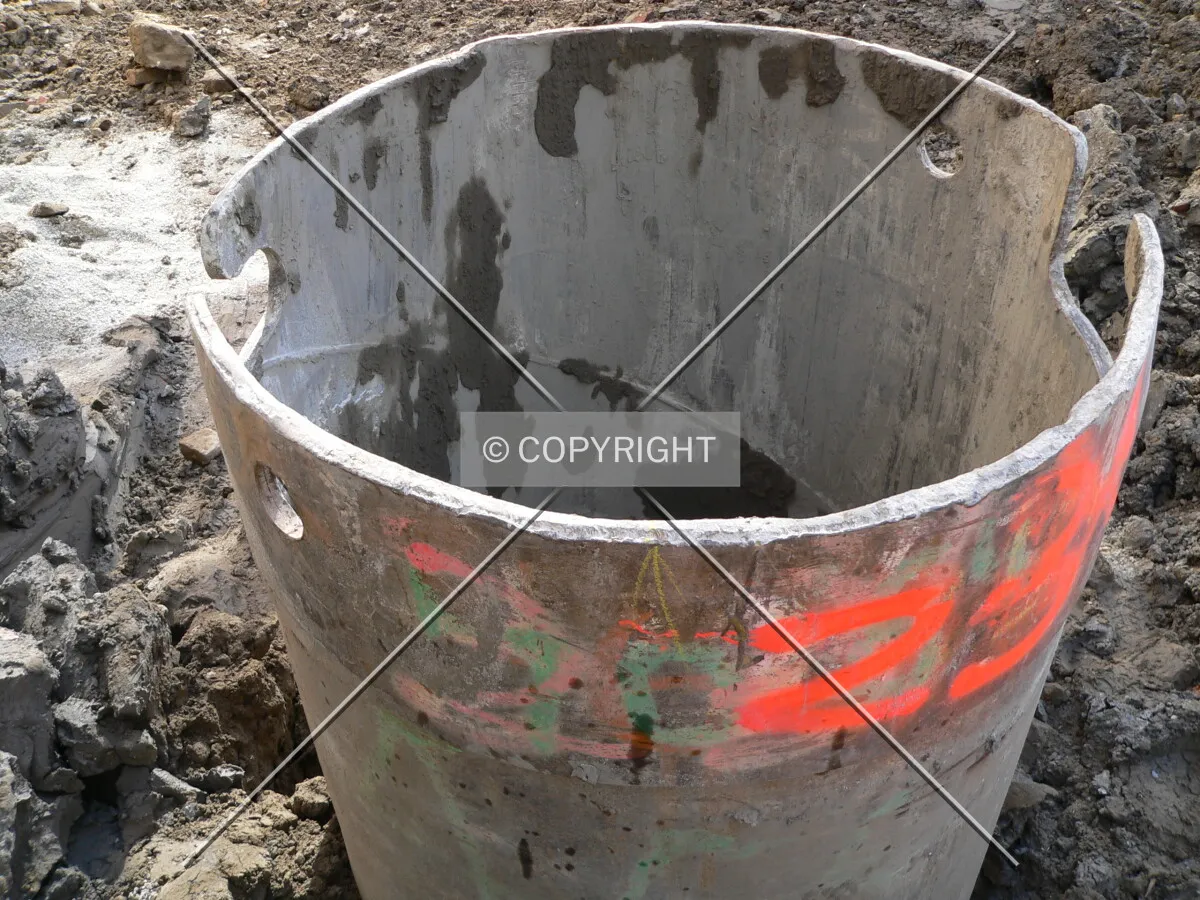 One of the caissons for the tower