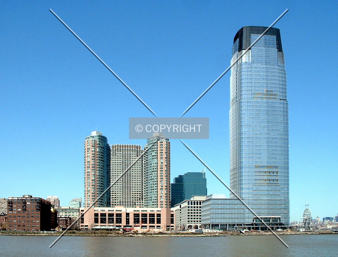 View from the southwest with Liberty View Towers