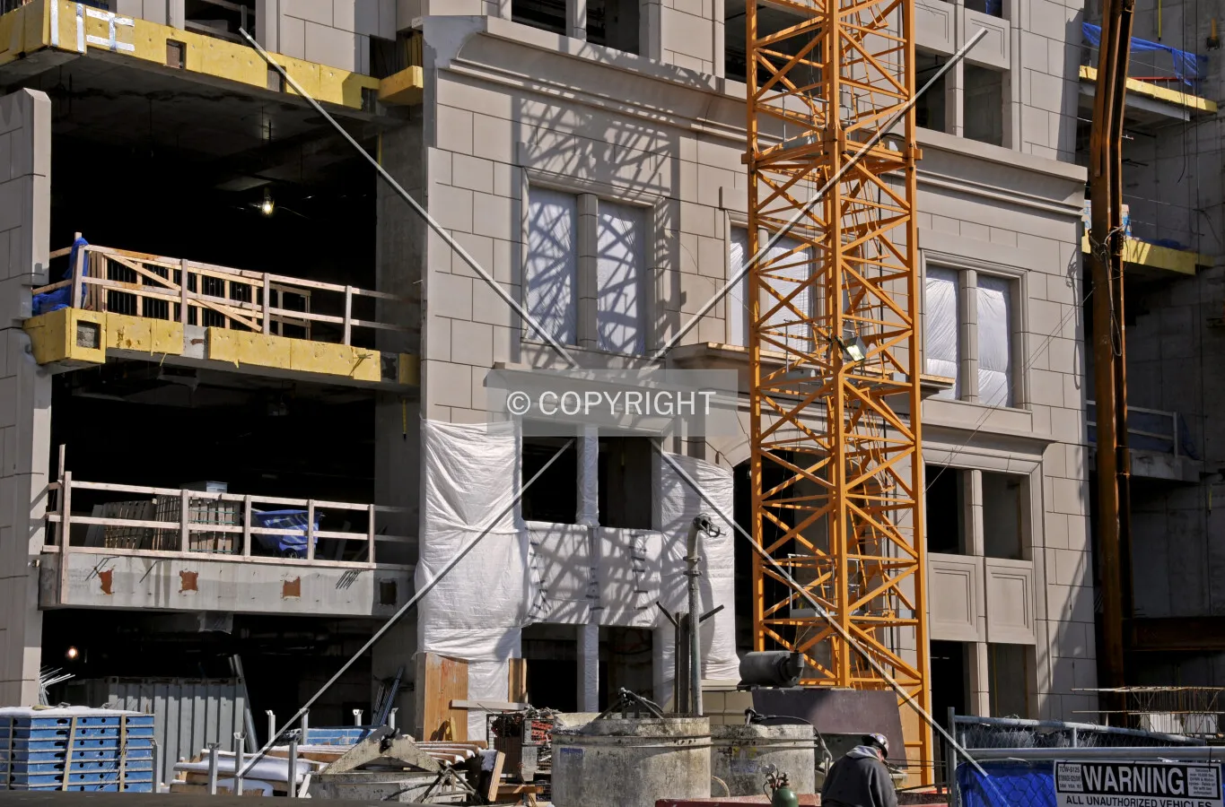 West side of the base facing into the future motor court