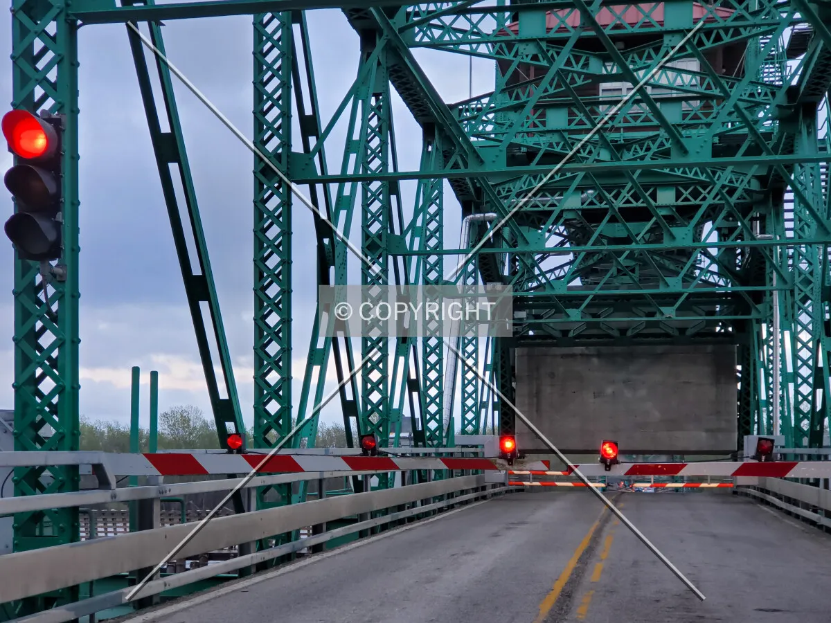 West side while the bridge was raised for a barge; April 12, 2020