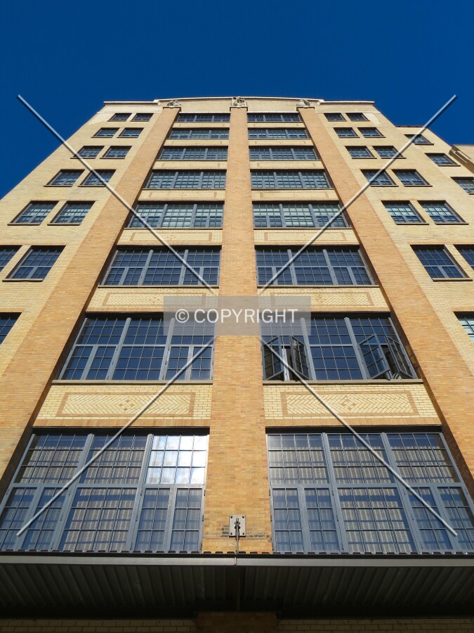 Looking up the front facade