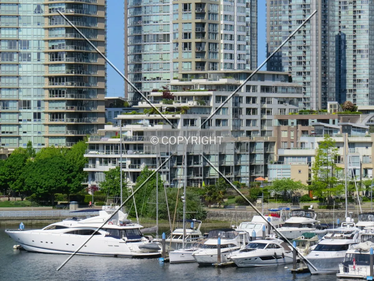 View to the west from the Cambie Bridge over False Creek