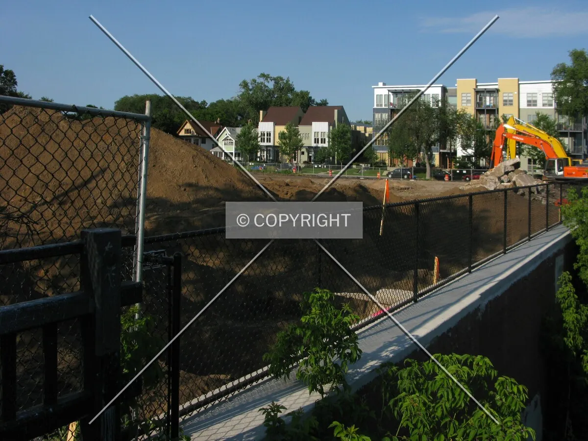 View to the northeast from the Dupont Avenue bridge over the Midtown Greenway