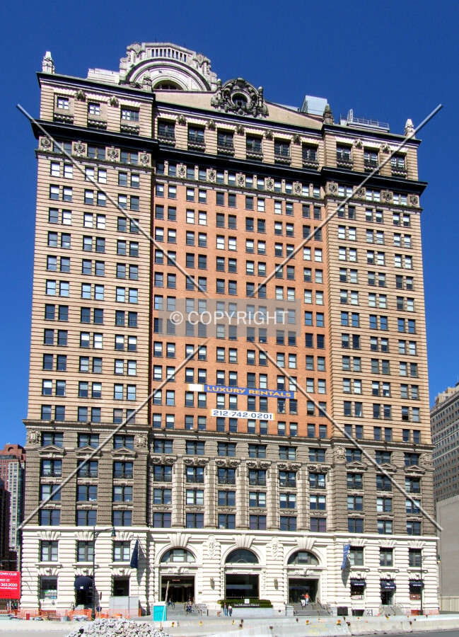 View from the southwest across Battery Place