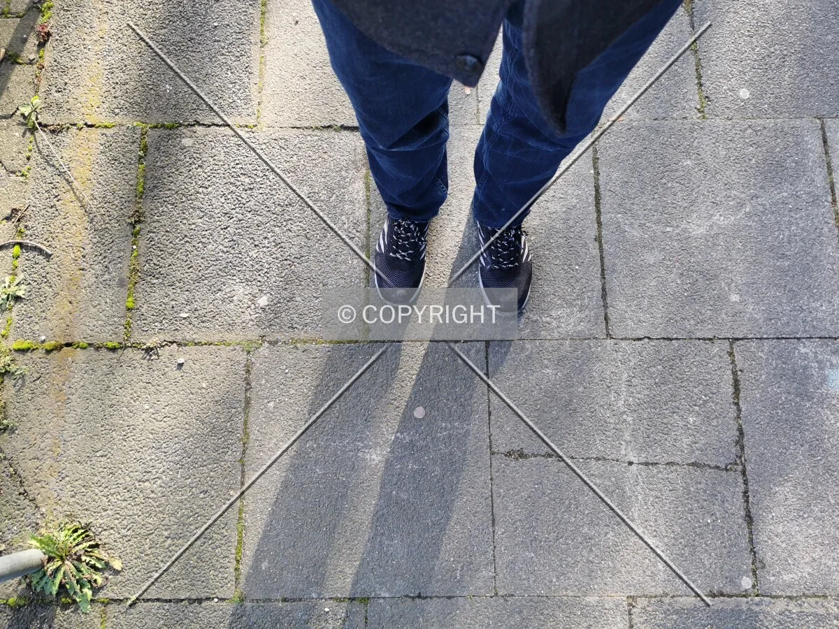A man wearing security shoes for construction sites