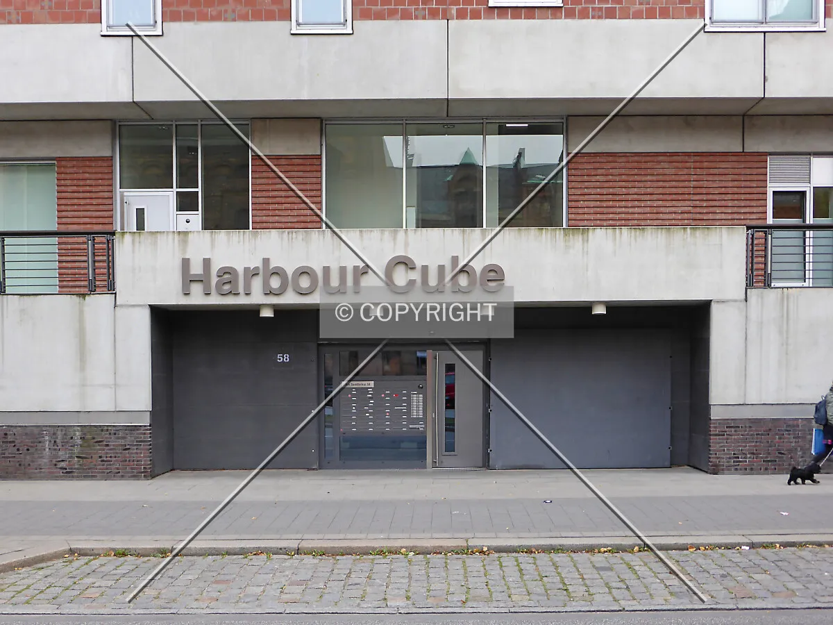 Harbour Cube logo and entrance