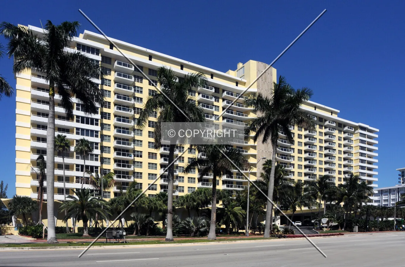 View from the southeast across Collins Avenue