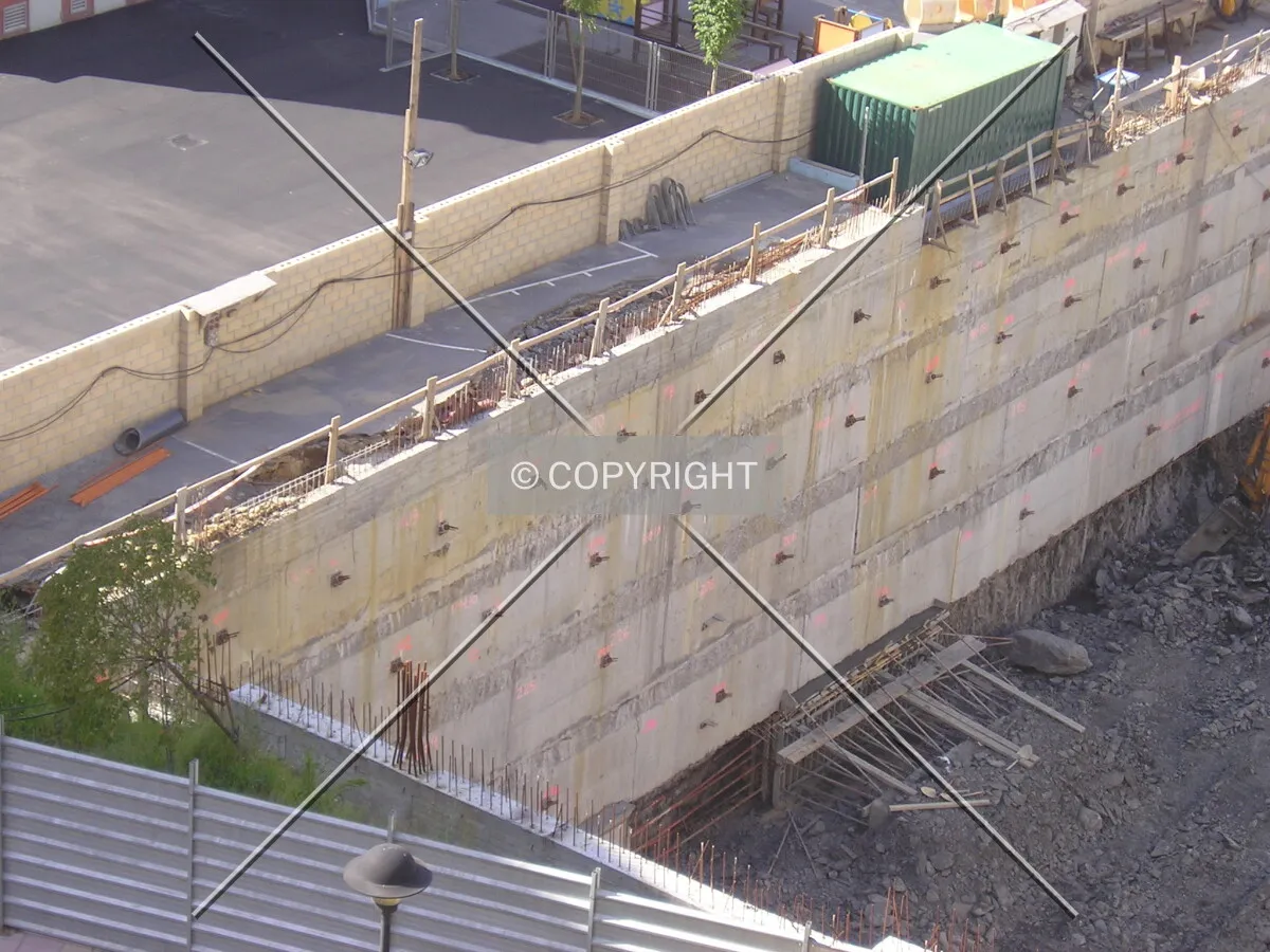 View of the foundation wall