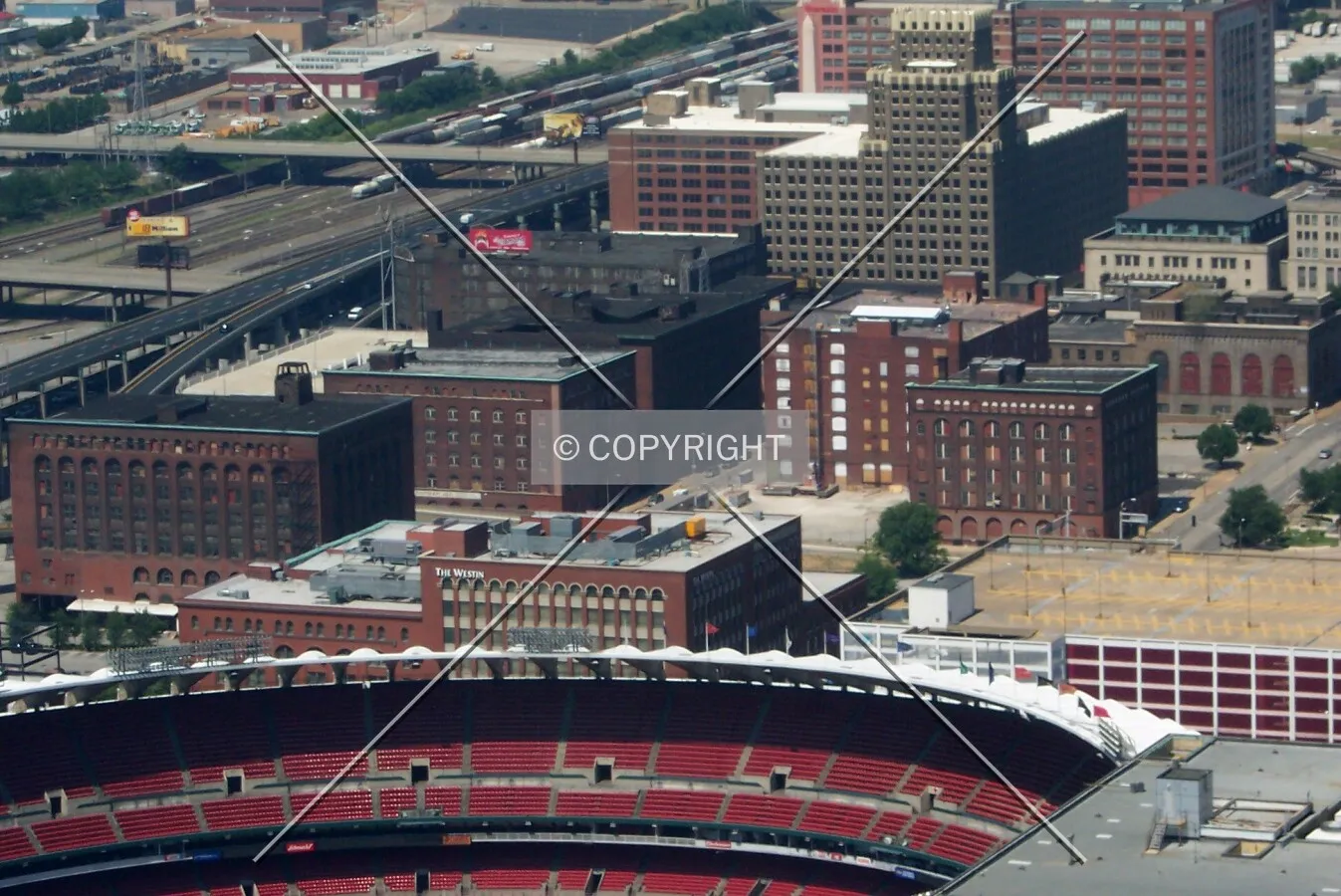 View from the Gateway Arch to the east