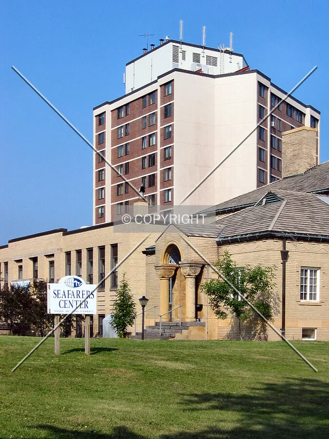 View to the east from 21st Avenue, rising over the Seafarer's Center