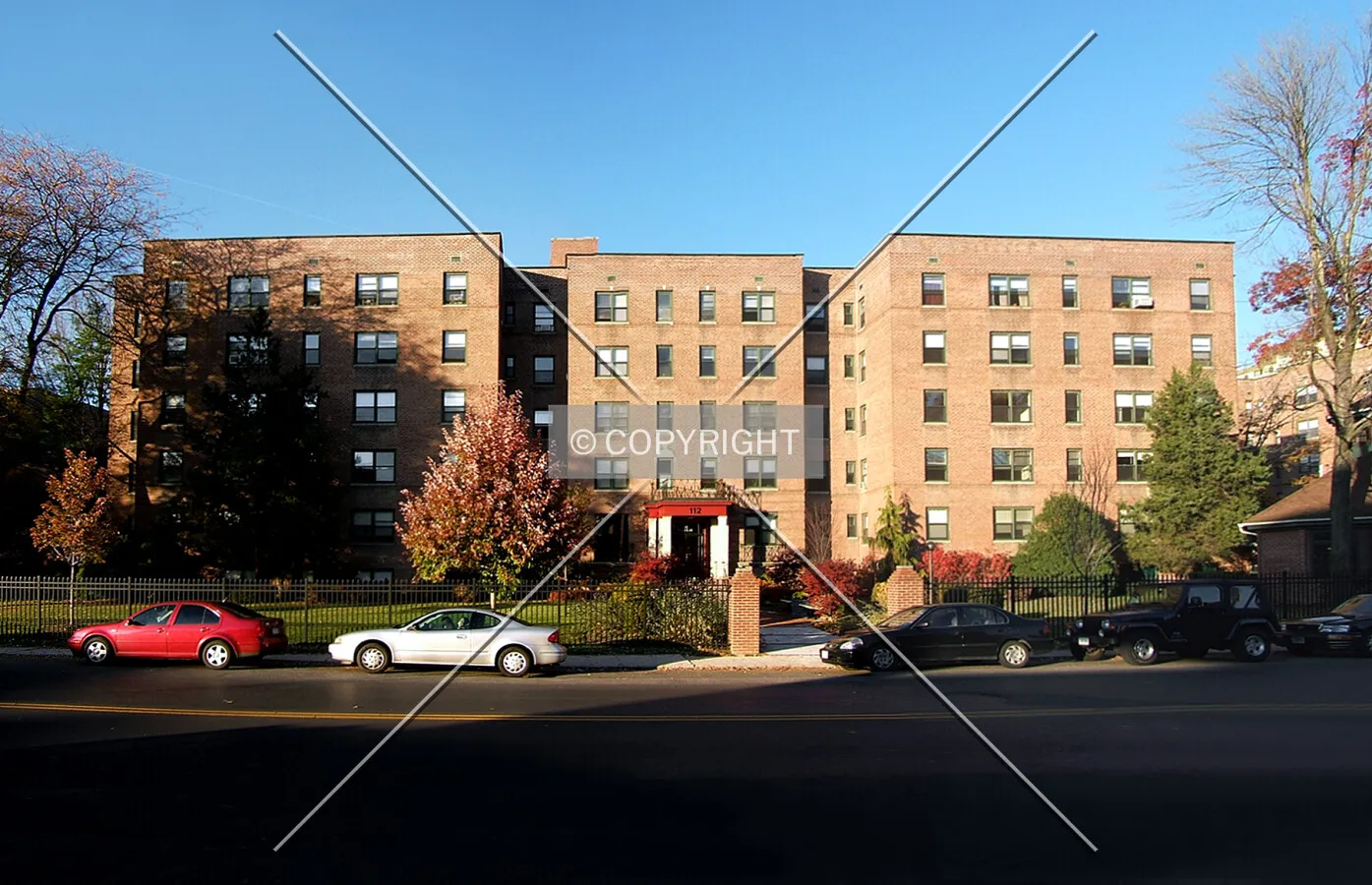 View from the southwest across Hoyt Street
