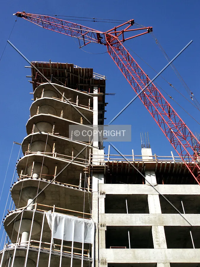 Looking up the southwest core of the parking garage