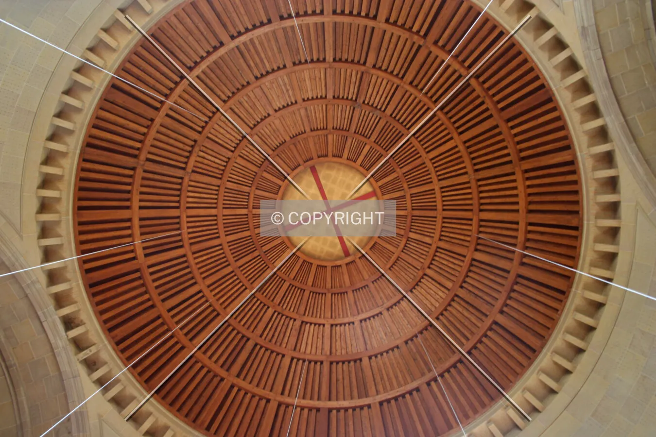 Looking up inside the dome