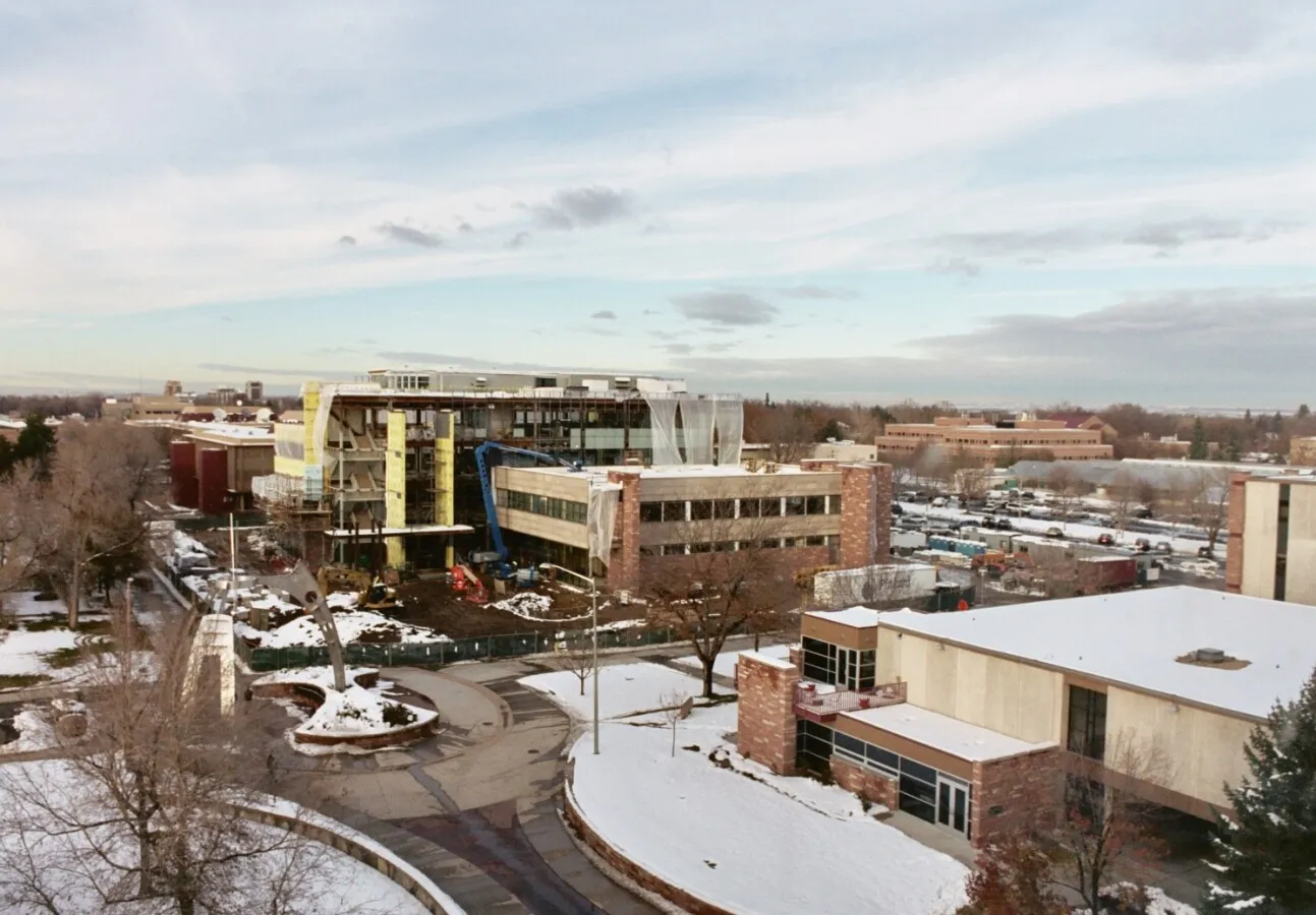 Elevated view to the northeast