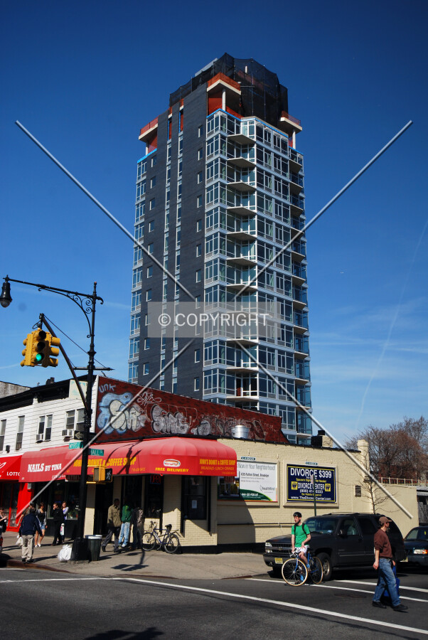 Viewed from Myrtle Avenue looking westward
