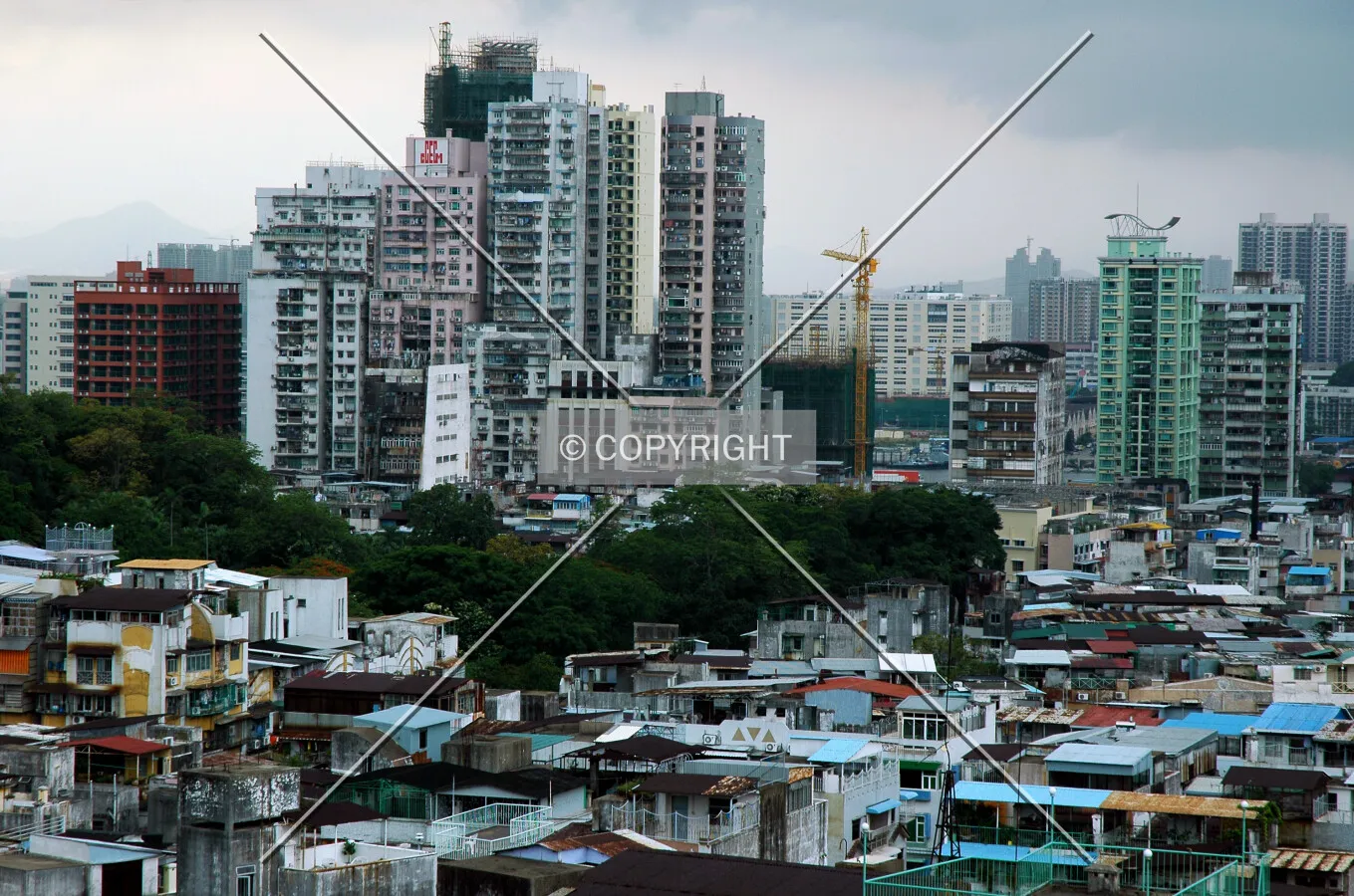 View across Macau from the fort