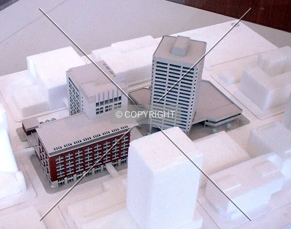 Architectural Model in 401 Building Lobby, 401 Building on left, 400 Building on right
