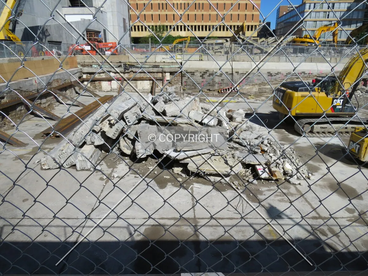 Demolition of the underground garage on site