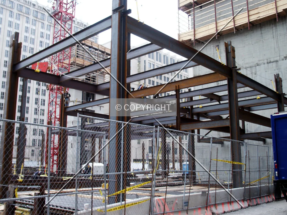 Framework at the northwest corner