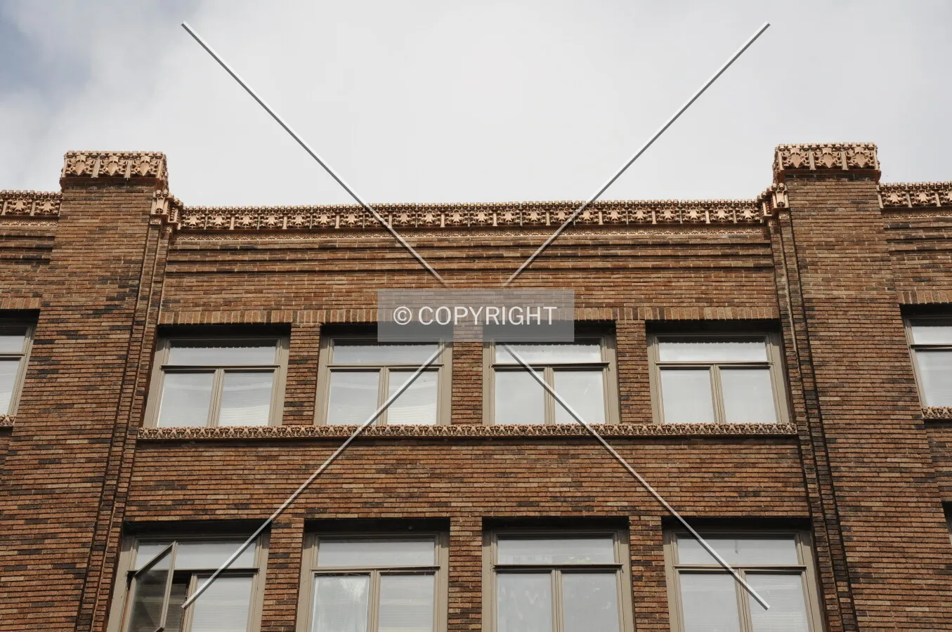 Detail of parapet atop building