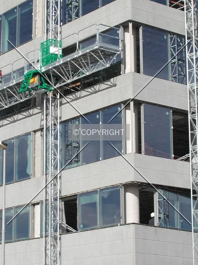 Detail view of the corner of the building