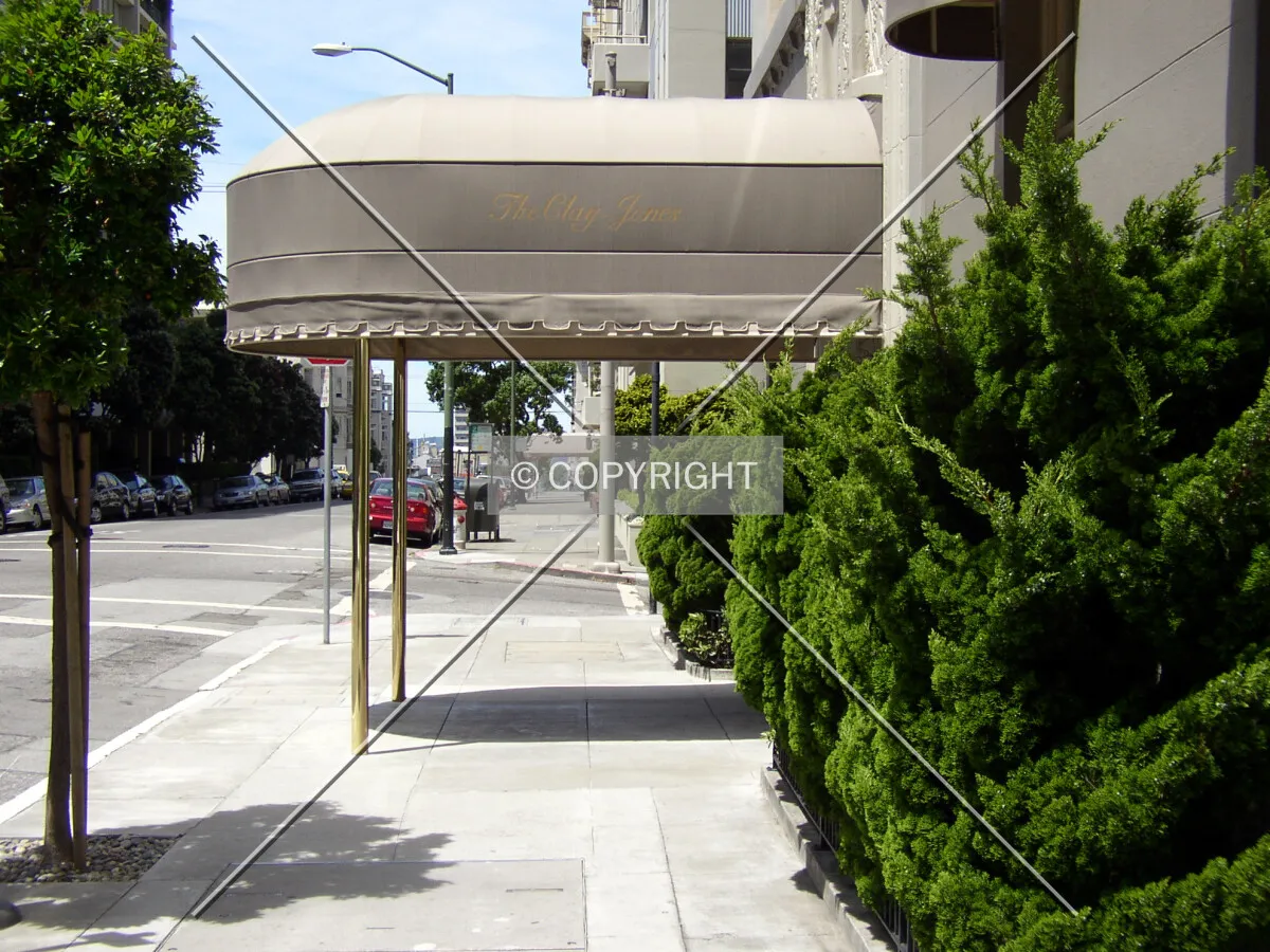 Awning and signage off the Jones Street entrance
