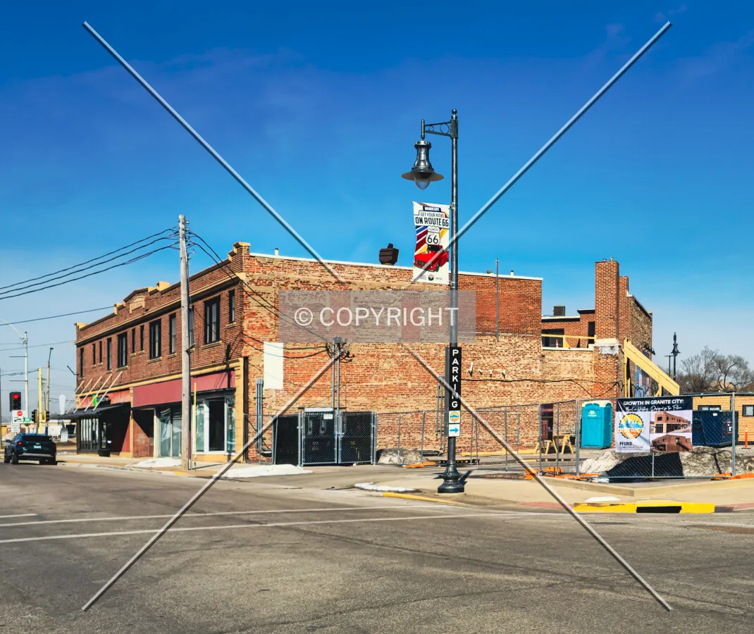 From the southeast during renovation, Monday, February 9, 2026