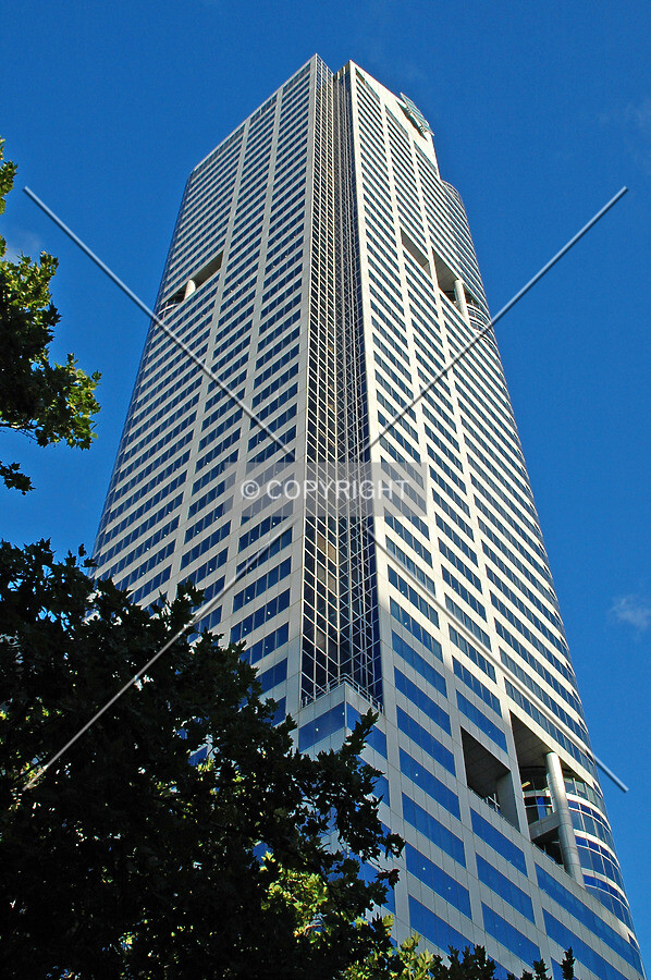 Looking up the southwest corner